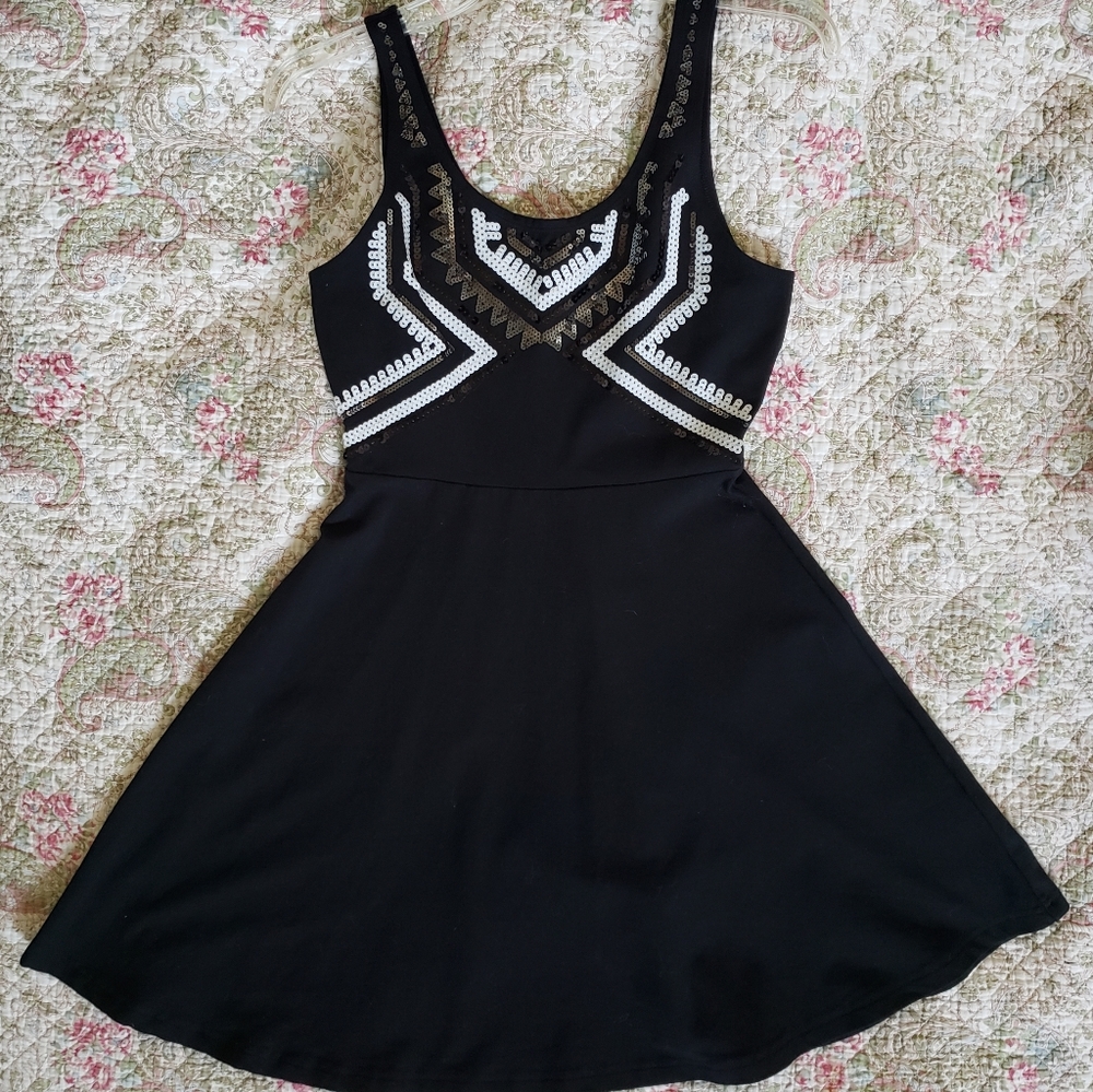 Express Ponte-Like Sequin Dress